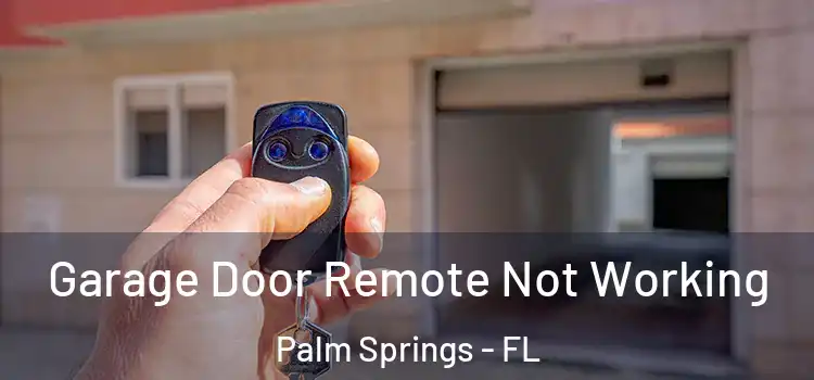 Garage Door Remote Not Working Palm Springs - FL